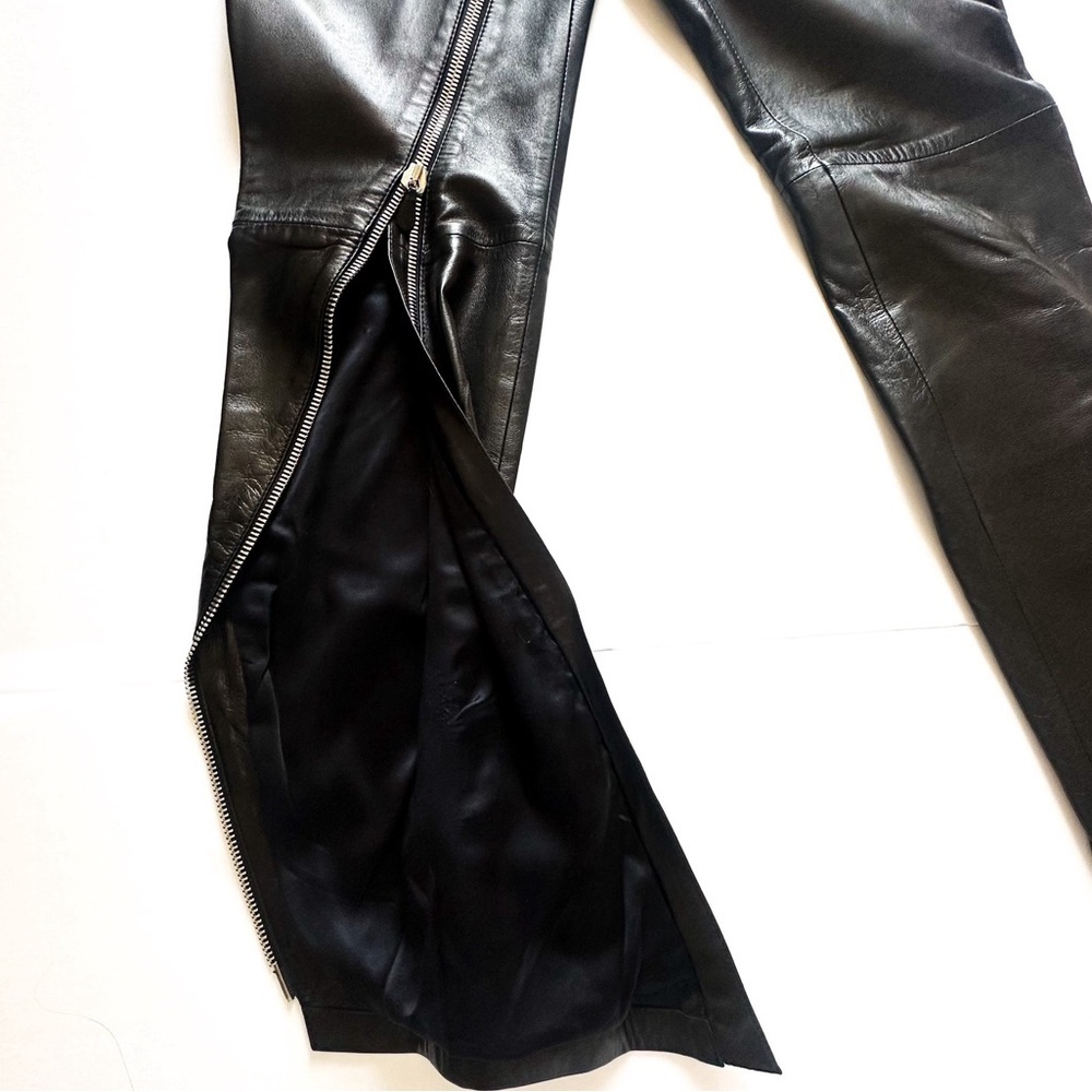 Alexander McQueen Black Leather Full Zipper Runway Trousers 2008 42/M - Picture 13 of 16